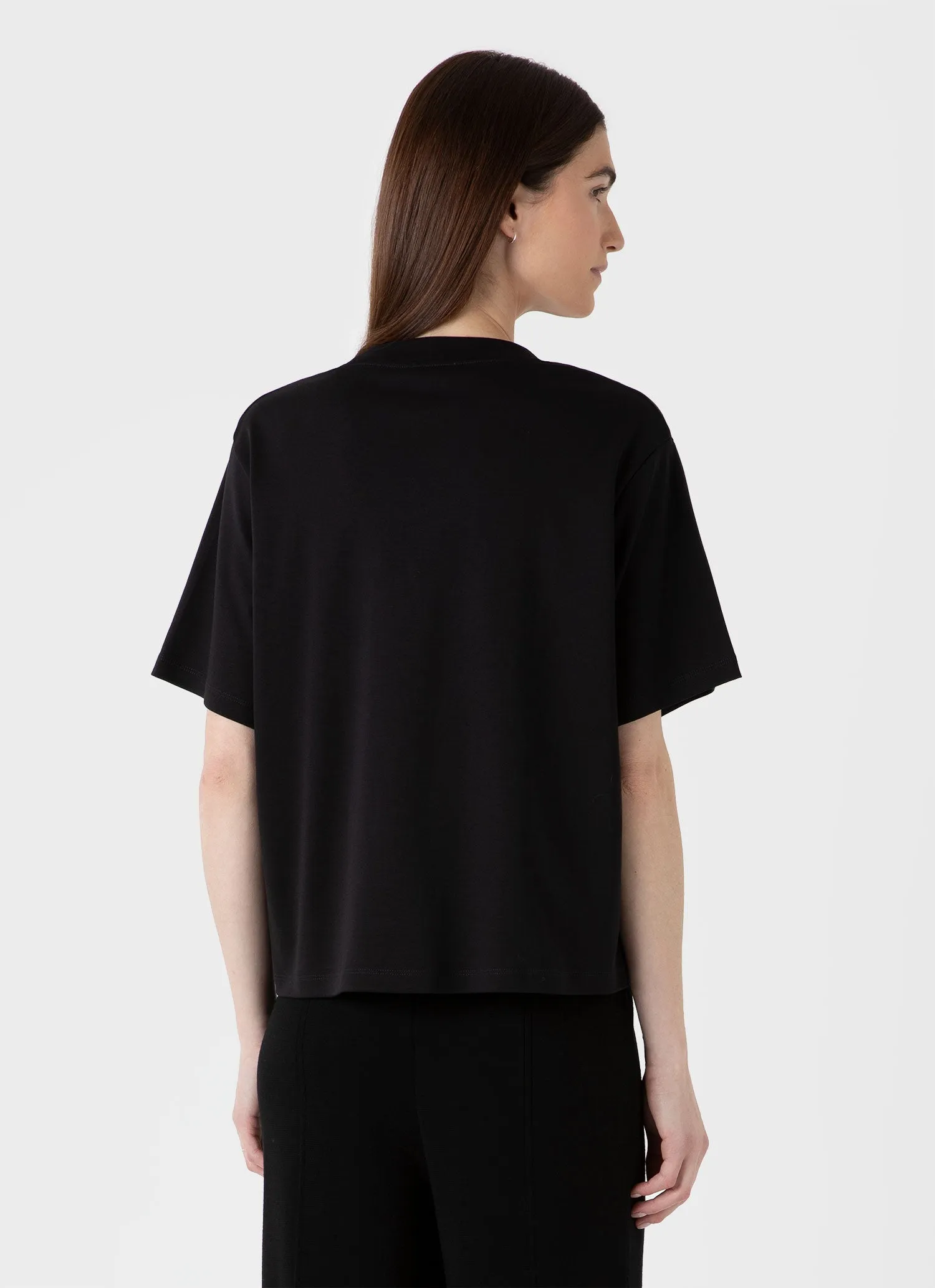 Women's Boxy Heavyweight T-shirt in Black sold by Sunspel product image thumbnail 3