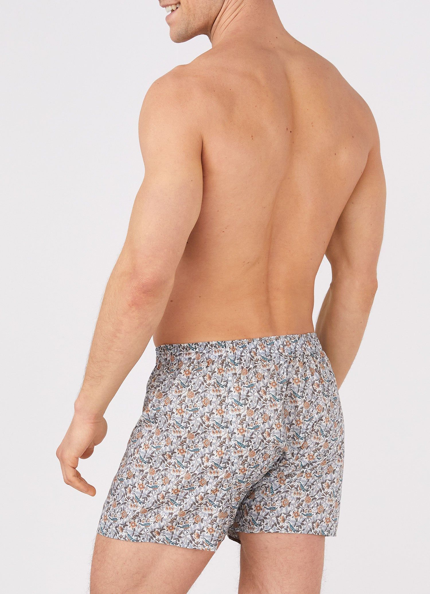 Men's Liberty Print Boxer Shorts in Strawberry Tree sold by Sunspel product image thumbnail 3