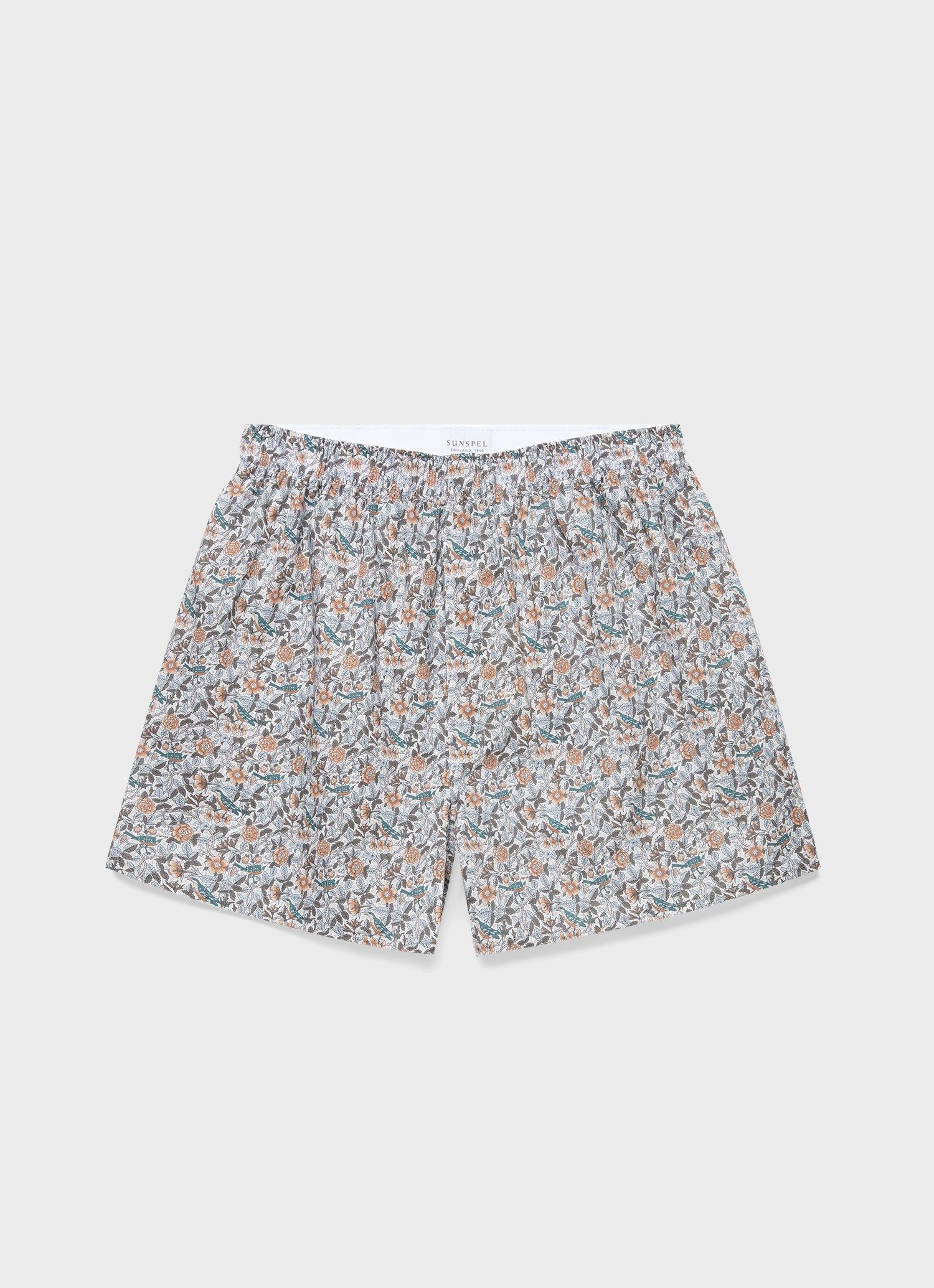 Men's Liberty Print Boxer Shorts in Strawberry Tree sold by Sunspel