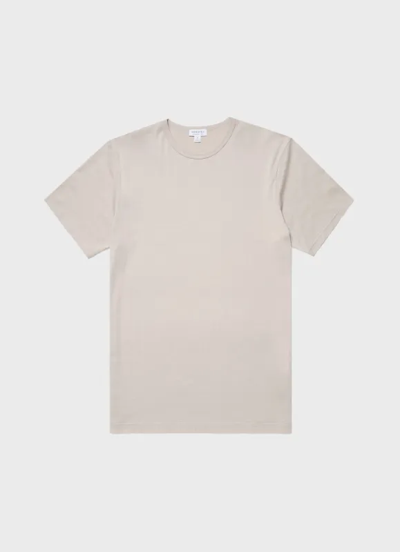 Men's Classic T-shirt in Light Sand sold by Sunspel