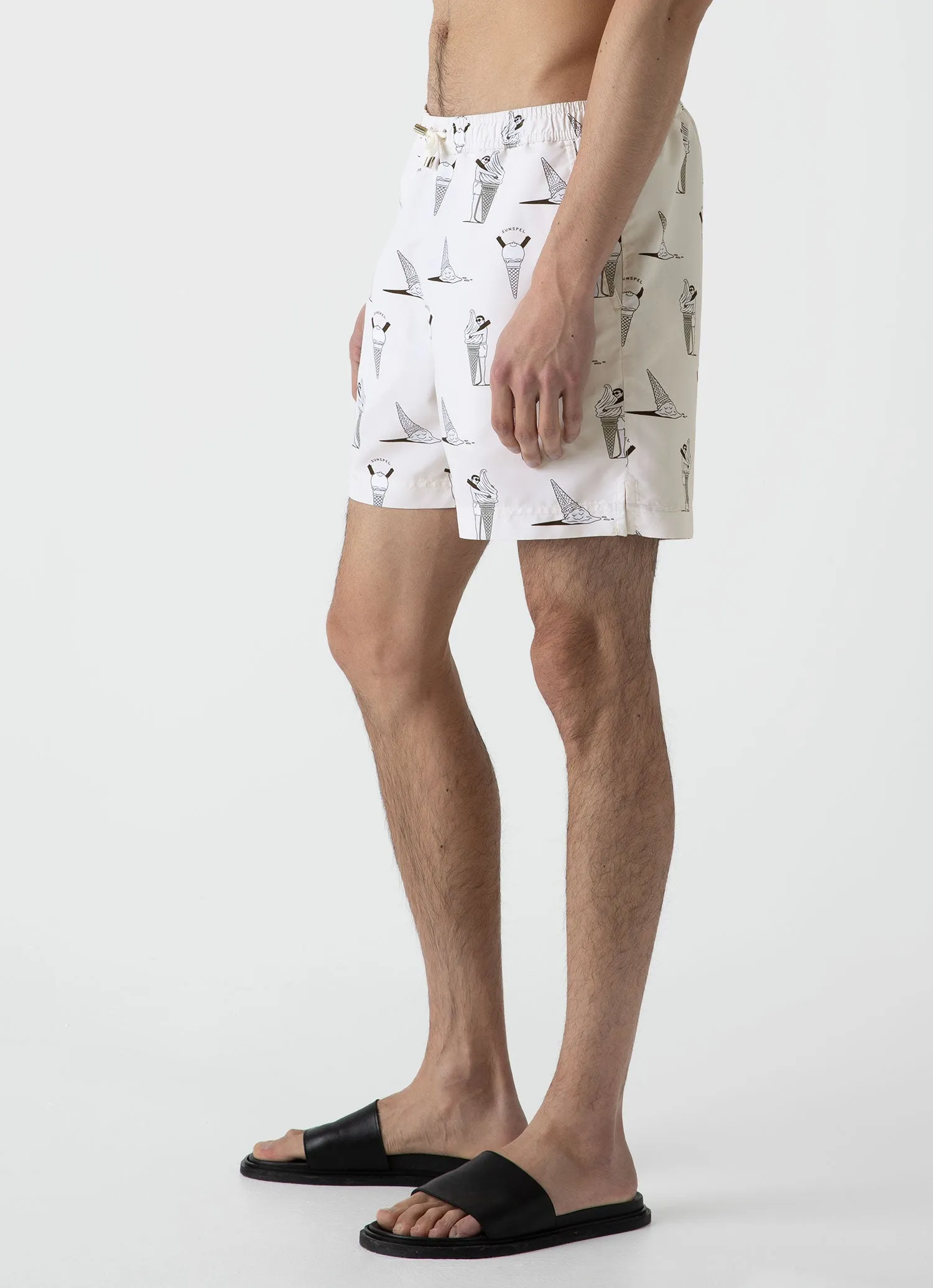 Men's Matt Blease Drawstring Swim Shorts in Ice Cream Print sold by Sunspel product image thumbnail 5