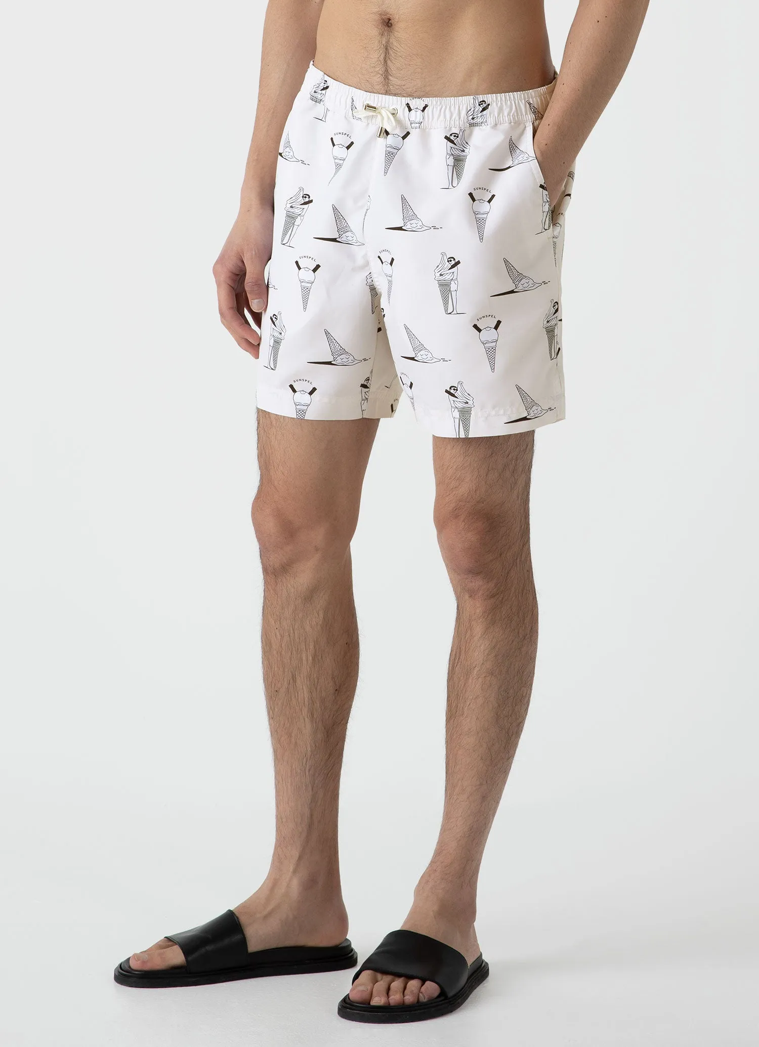 Men's Matt Blease Drawstring Swim Shorts in Ice Cream Print sold by Sunspel product image thumbnail 3