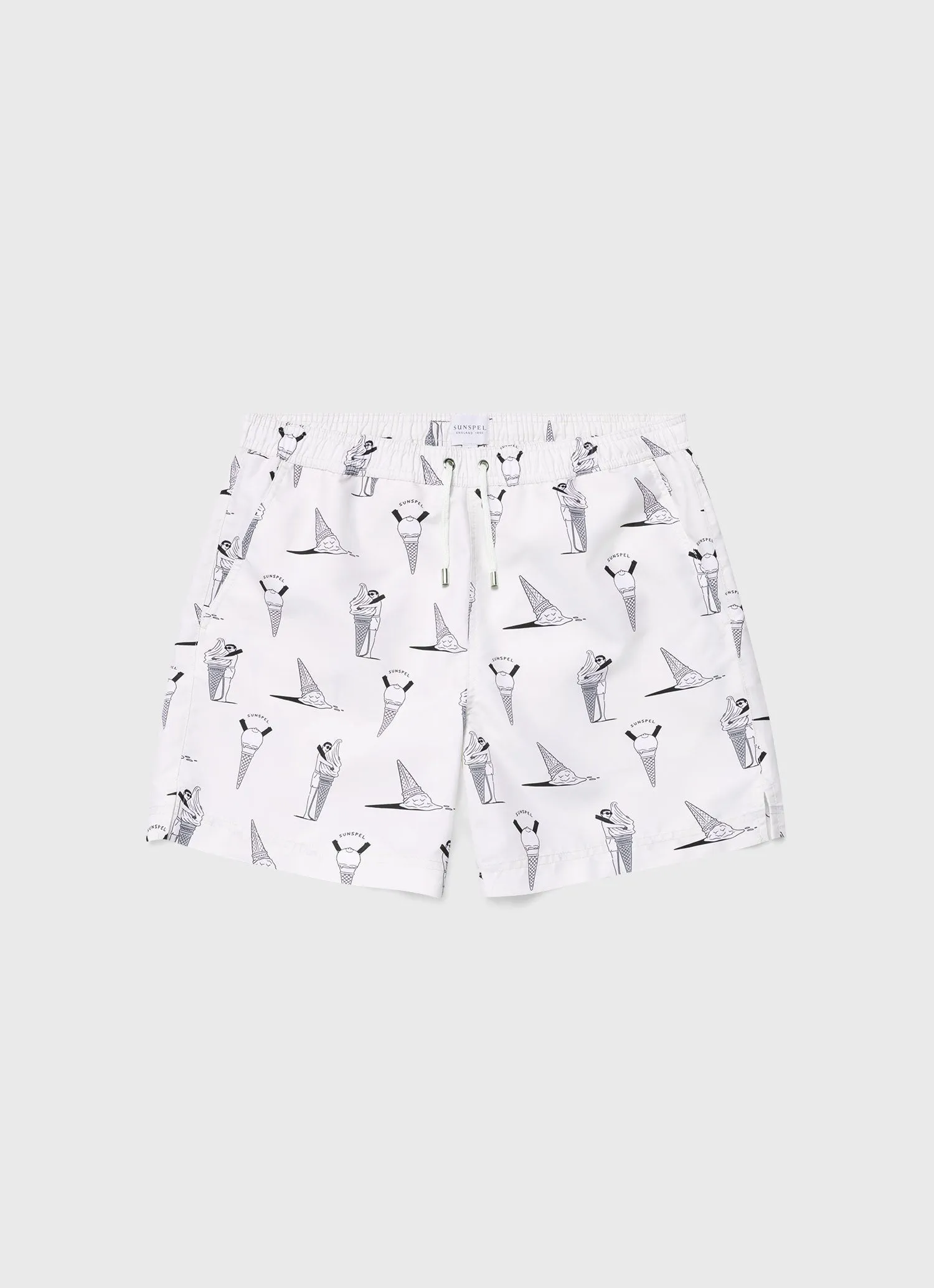 Men's Matt Blease Drawstring Swim Shorts in Ice Cream Print sold by Sunspel