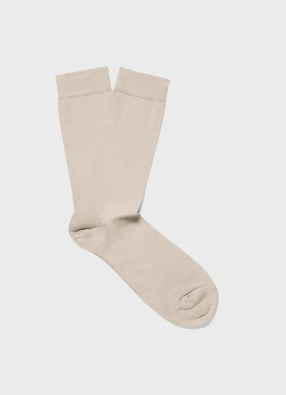 Men's Cotton Sock in Light Sand sold by Sunspel