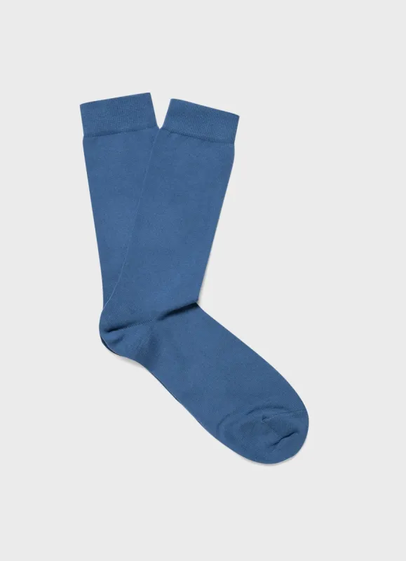 Men's Cotton Sock in Bluestone sold by Sunspel