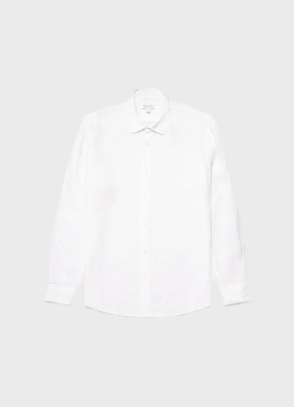 Men's Linen Shirt in White sold by Sunspel