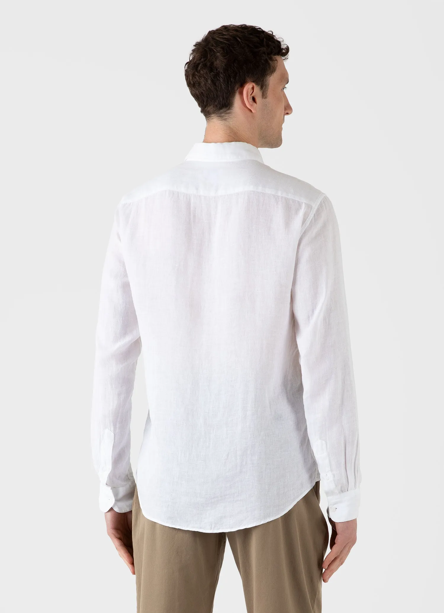 Men's Linen Shirt in White sold by Sunspel product image thumbnail 5