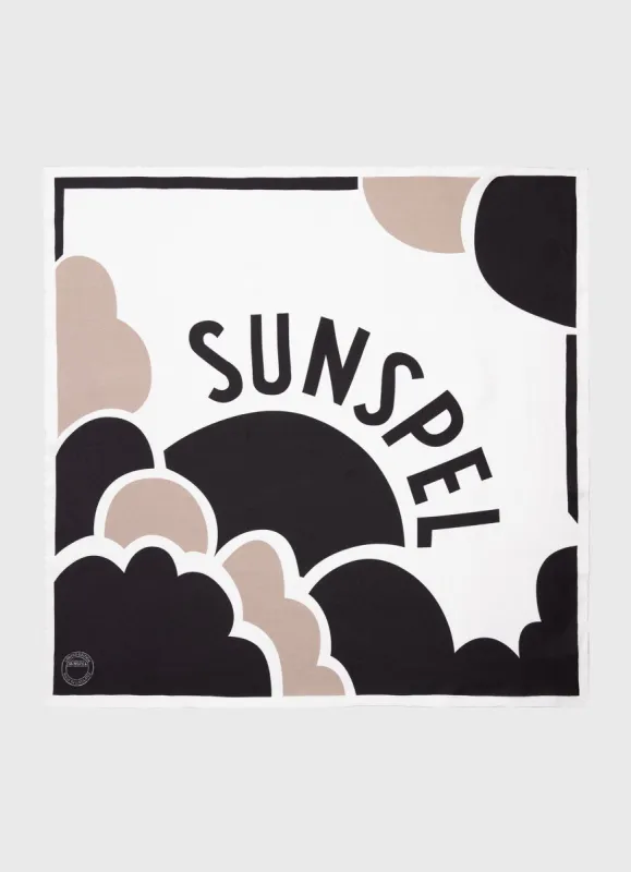 Women's Silk Scarf in Sandstone Archive Print sold by Sunspel
