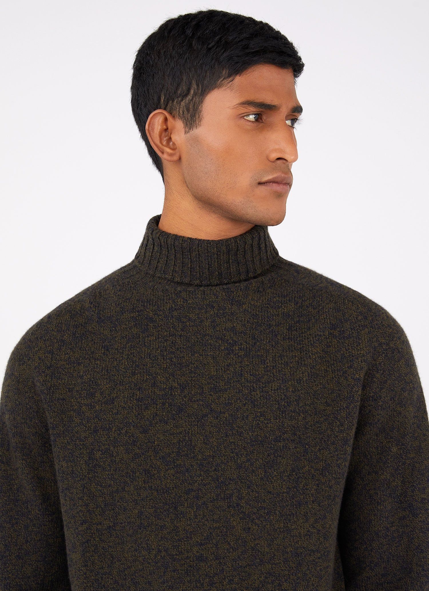 Men's Lambswool Roll Neck in Dark Moss sold by Sunspel product image thumbnail 5
