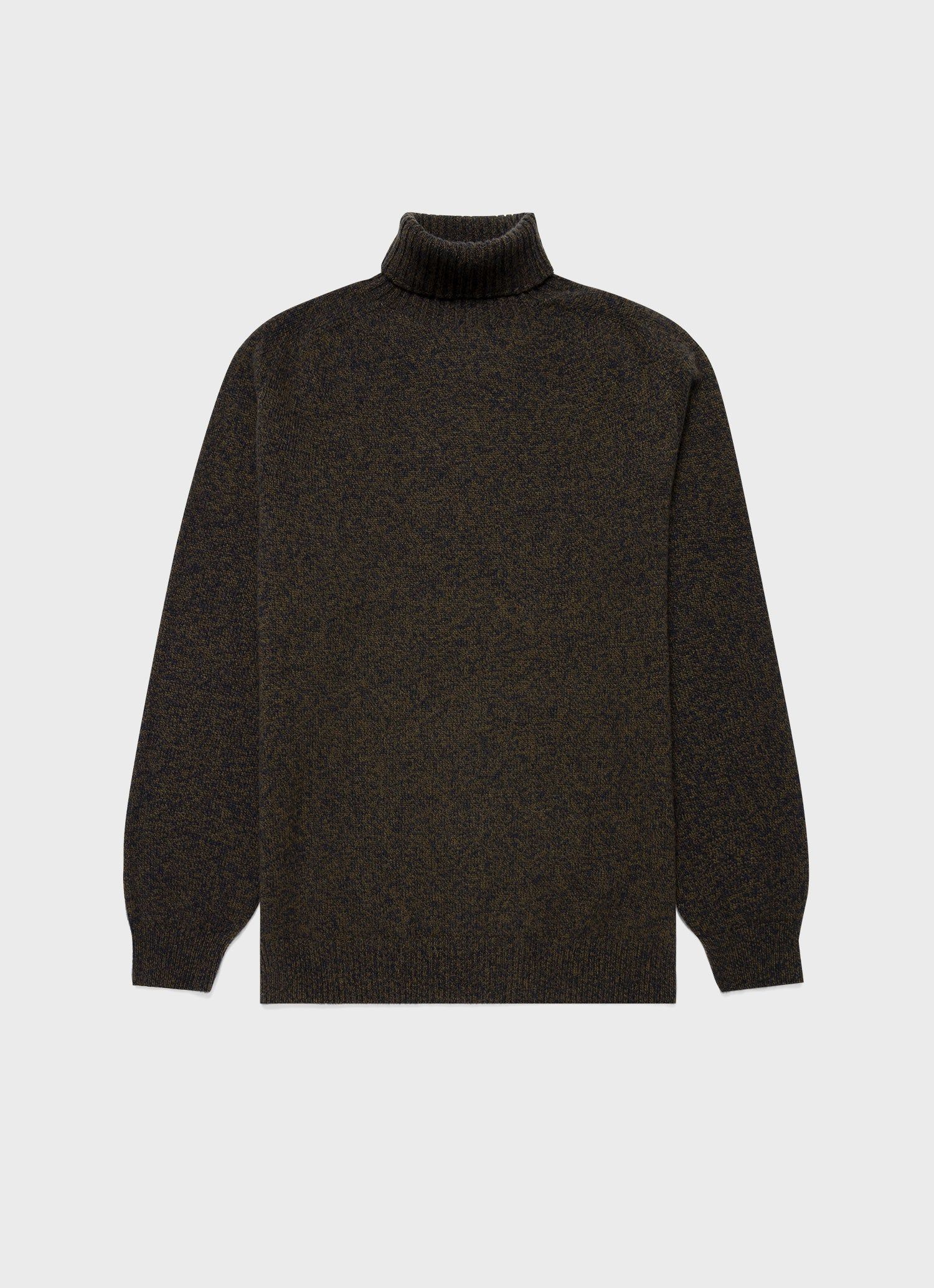 Men's Lambswool Roll Neck in Dark Moss sold by Sunspel