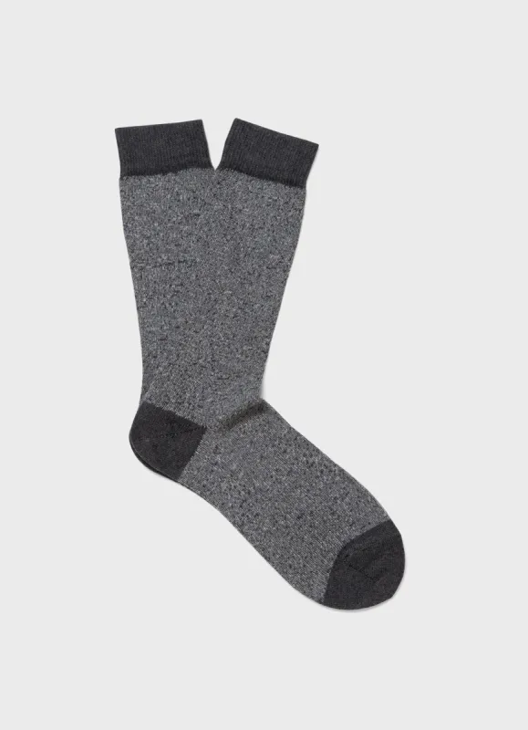 Men's Cotton Socks in Grey Marl Twist sold by Sunspel