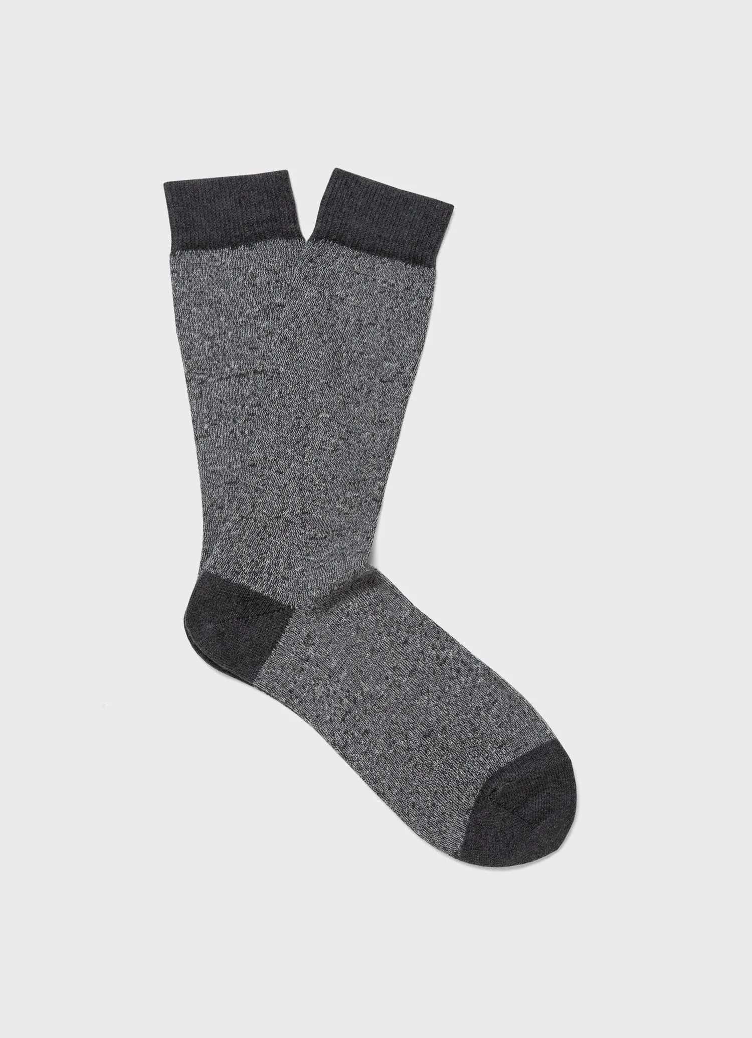 Men's Cotton Socks in Grey Marl Twist sold by Sunspel