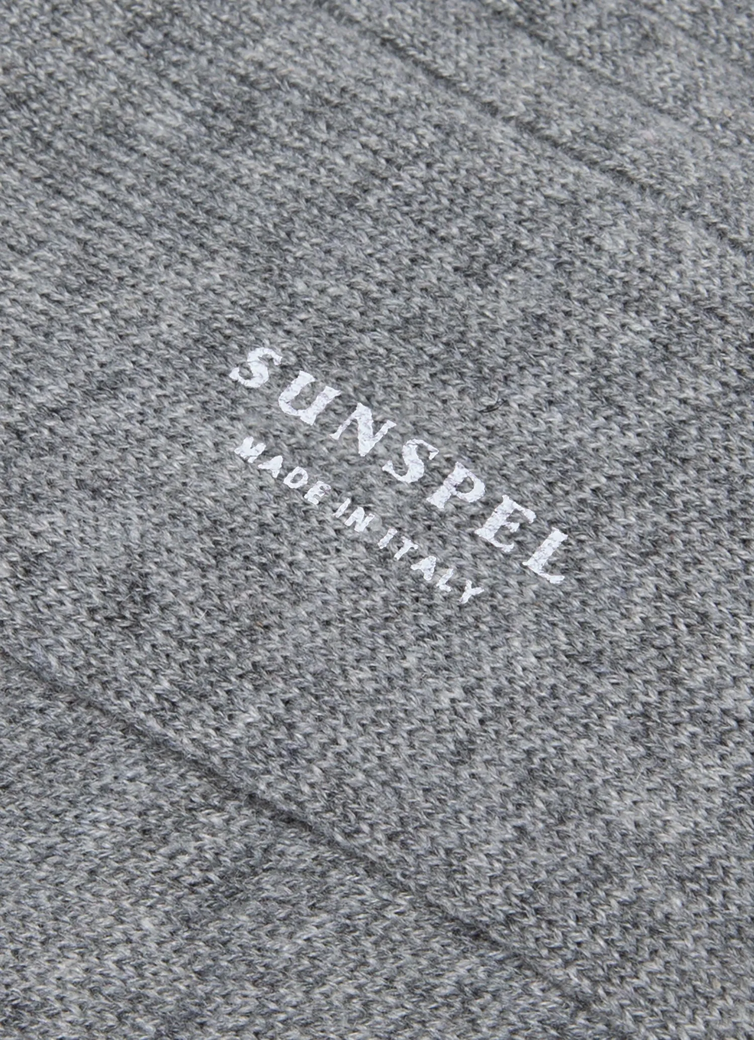 Men's Cashmere Ribbed Socks in Mid Grey Melange sold by Sunspel product image thumbnail 2