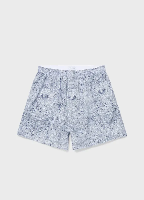 Men's Classic Boxer Shorts in Liberty Fabric in Indigo Morris sold by Sunspel