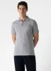 Men's Riviera Polo Shirt in Grey Melange sold by Sunspel
