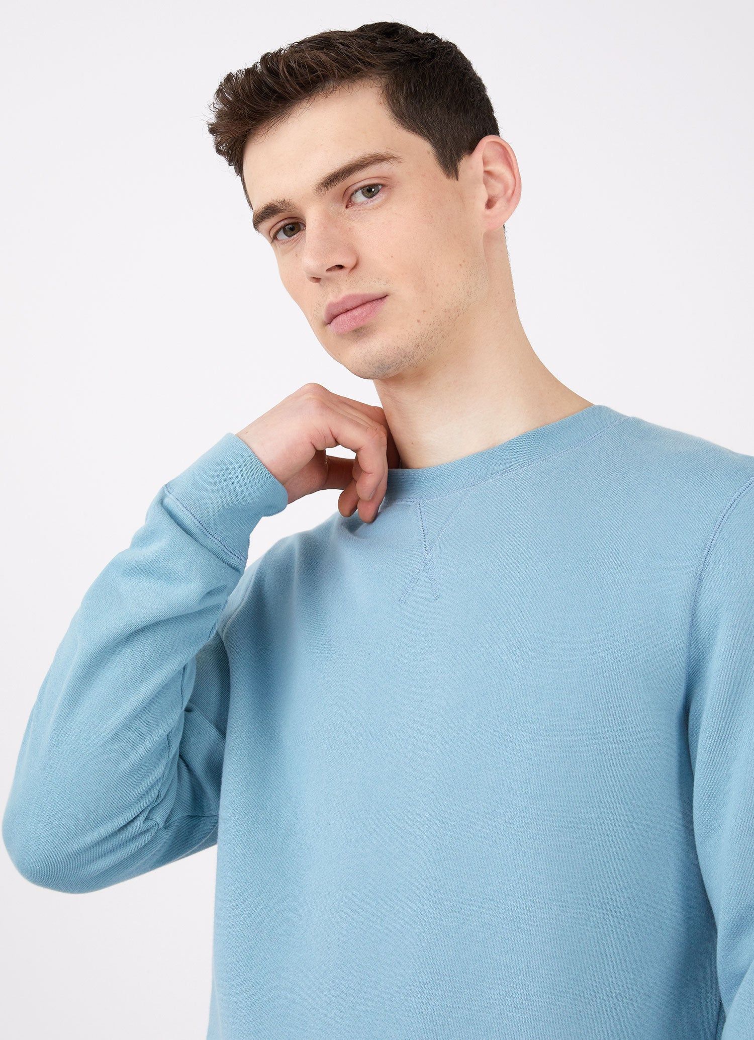 Men's Loopback Sweatshirt in Storm Blue sold by Sunspel product image thumbnail 5
