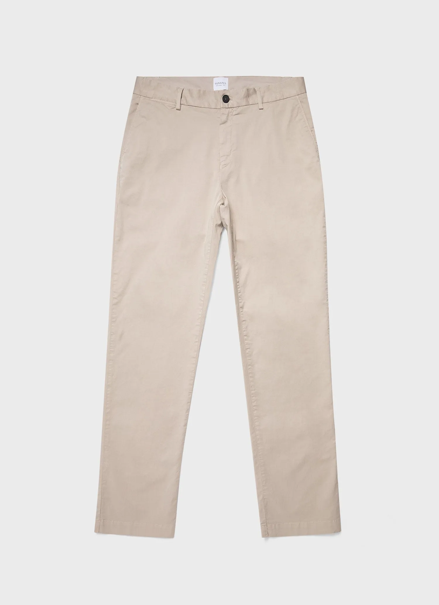 Men's Regular Fit Stretch Chino in Light Stone sold by Sunspel