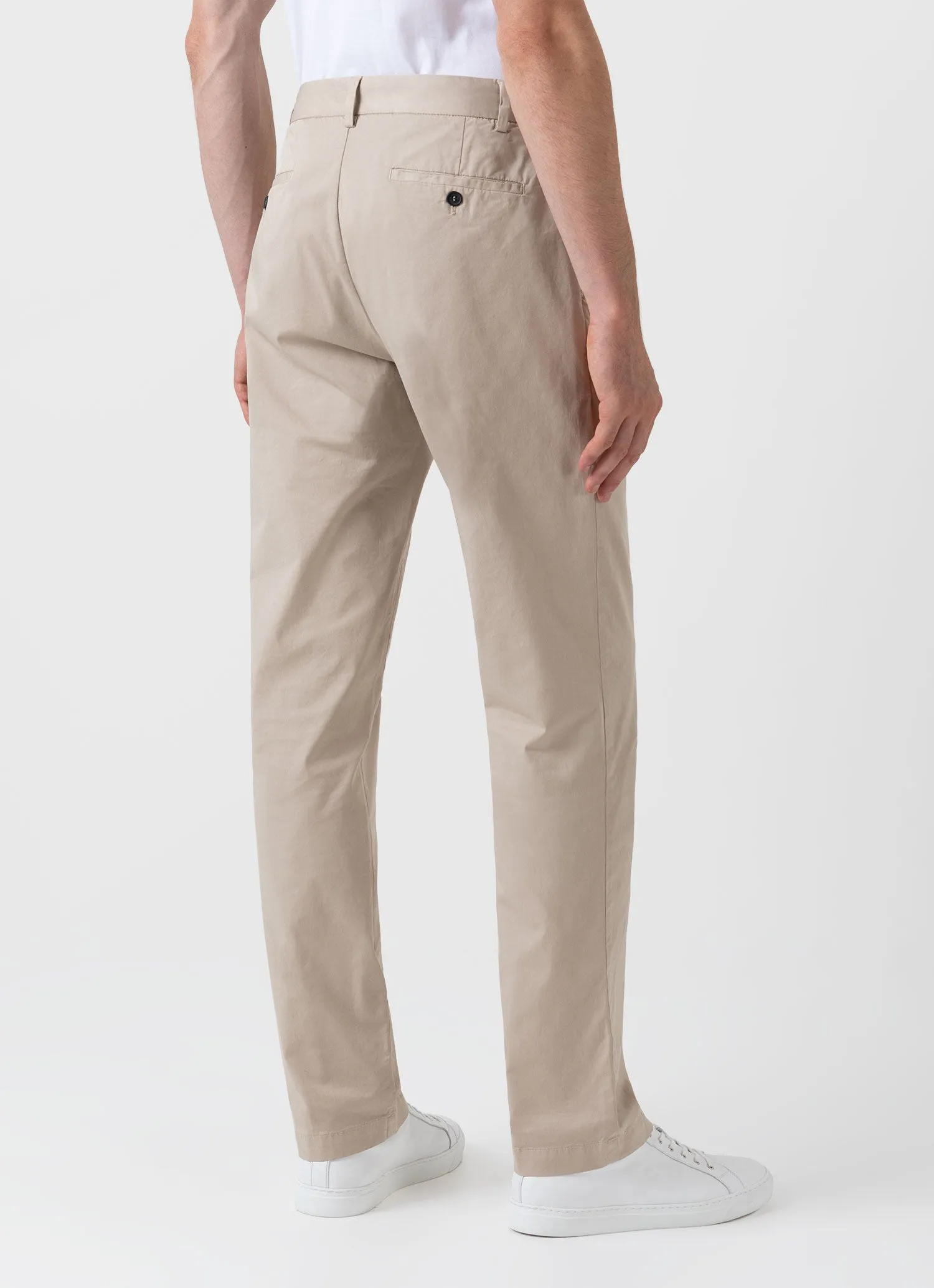 Men's Regular Fit Stretch Chino in Light Stone sold by Sunspel product image thumbnail 5