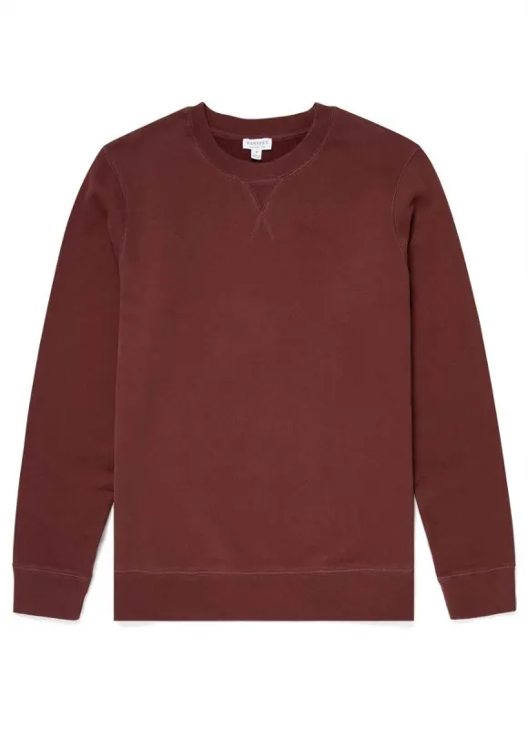 Men's Loopback Sweatshirt in Merlot sold by Sunspel