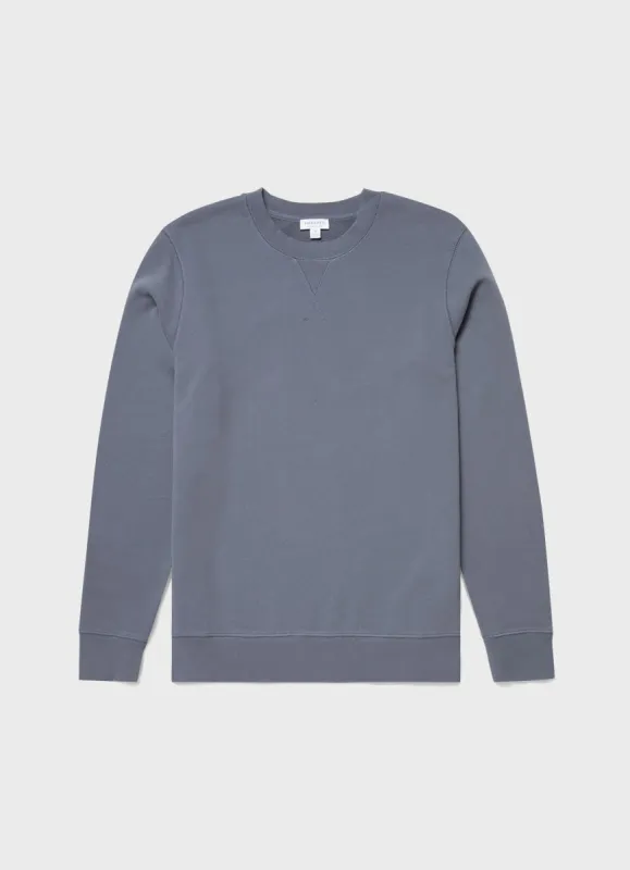 Men's Loopback Sweatshirt in Blue Slate sold by Sunspel