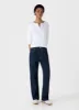 Women's Rib Henley in White sold by Sunspel