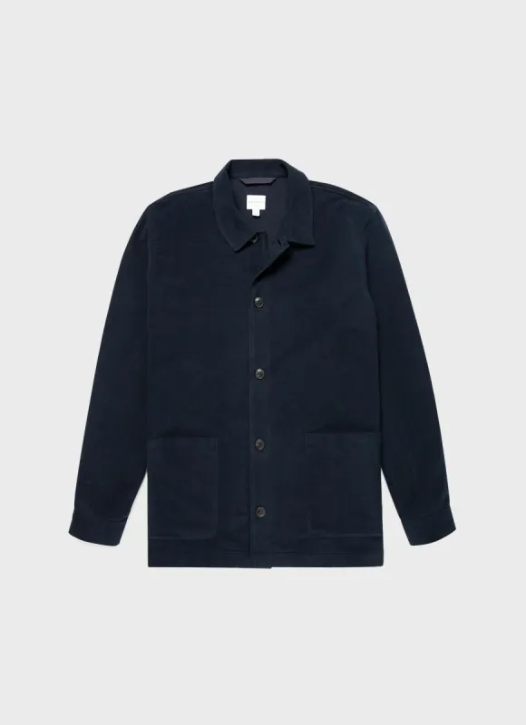 Men's Moleskin Twin Pocket Jacket in Navy sold by Sunspel