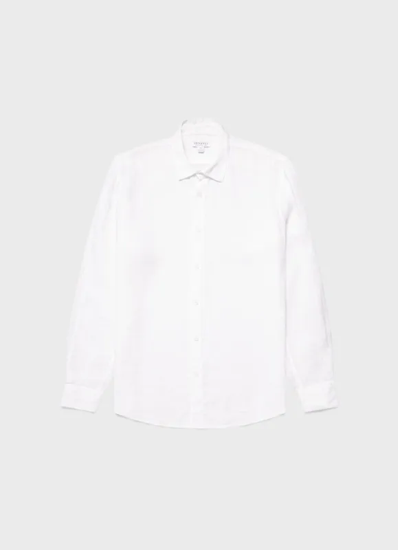 Men's Linen Shirt in White sold by Sunspel
