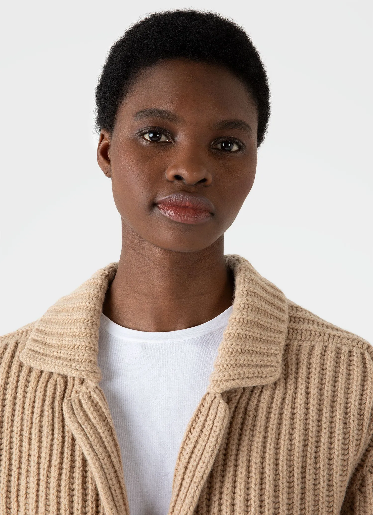Women's Knitted Cardigan in Light Camel sold by Sunspel product image thumbnail 2