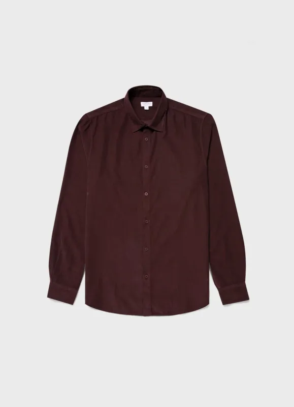 Men's Corduroy Shirt in Espresso sold by Sunspel