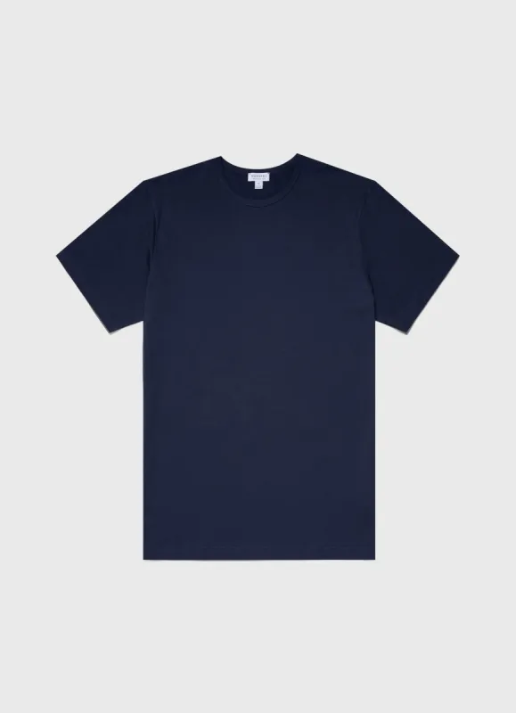 Men's Classic T-shirt in Navy sold by Sunspel