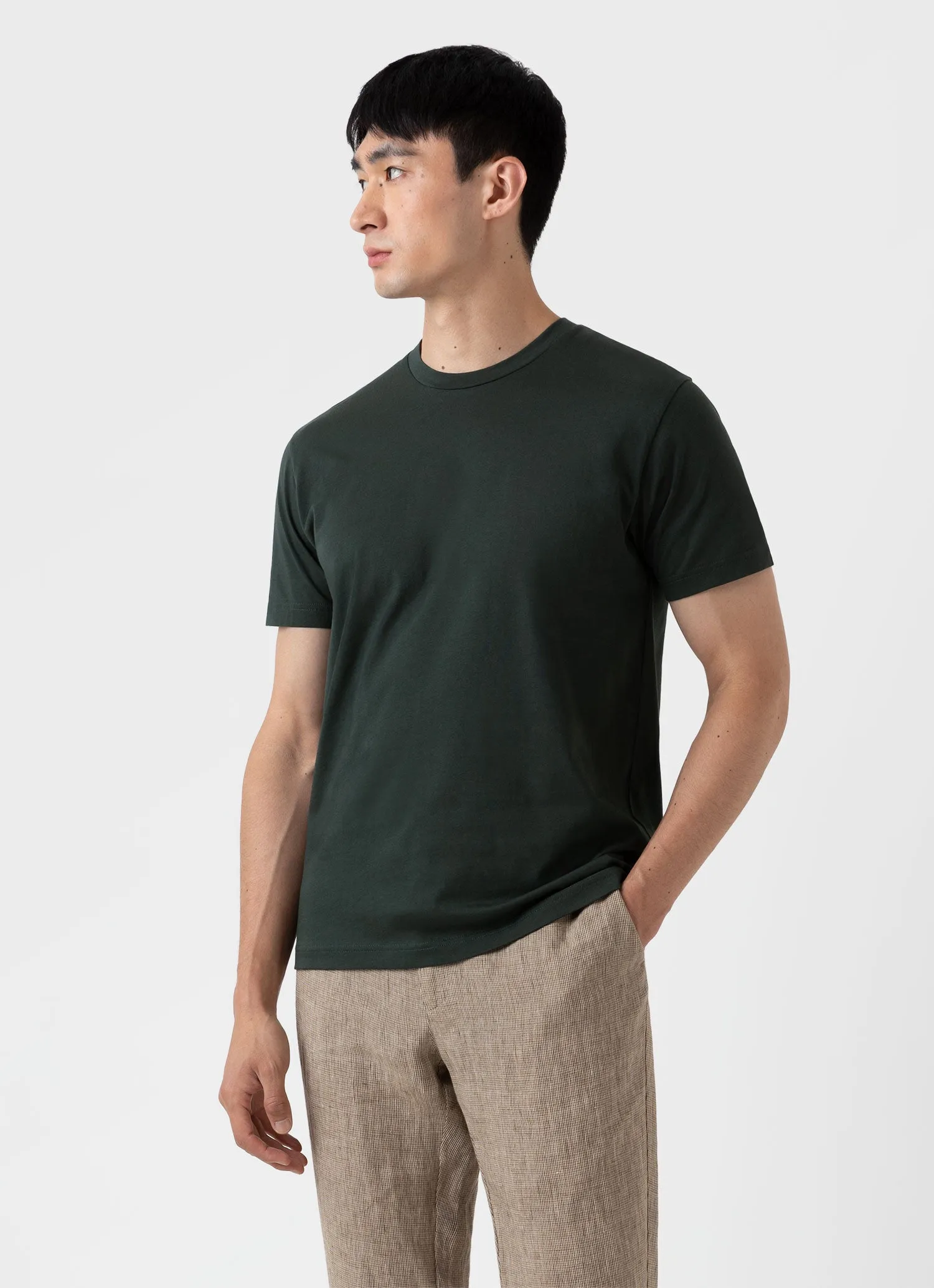 Men's Riviera T-shirt in Seaweed sold by Sunspel product image thumbnail 2