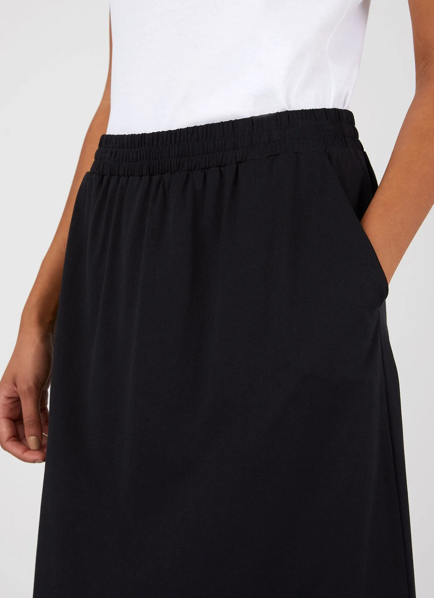 Women's Drawstring Skirt in Black sold by Sunspel product image thumbnail 4