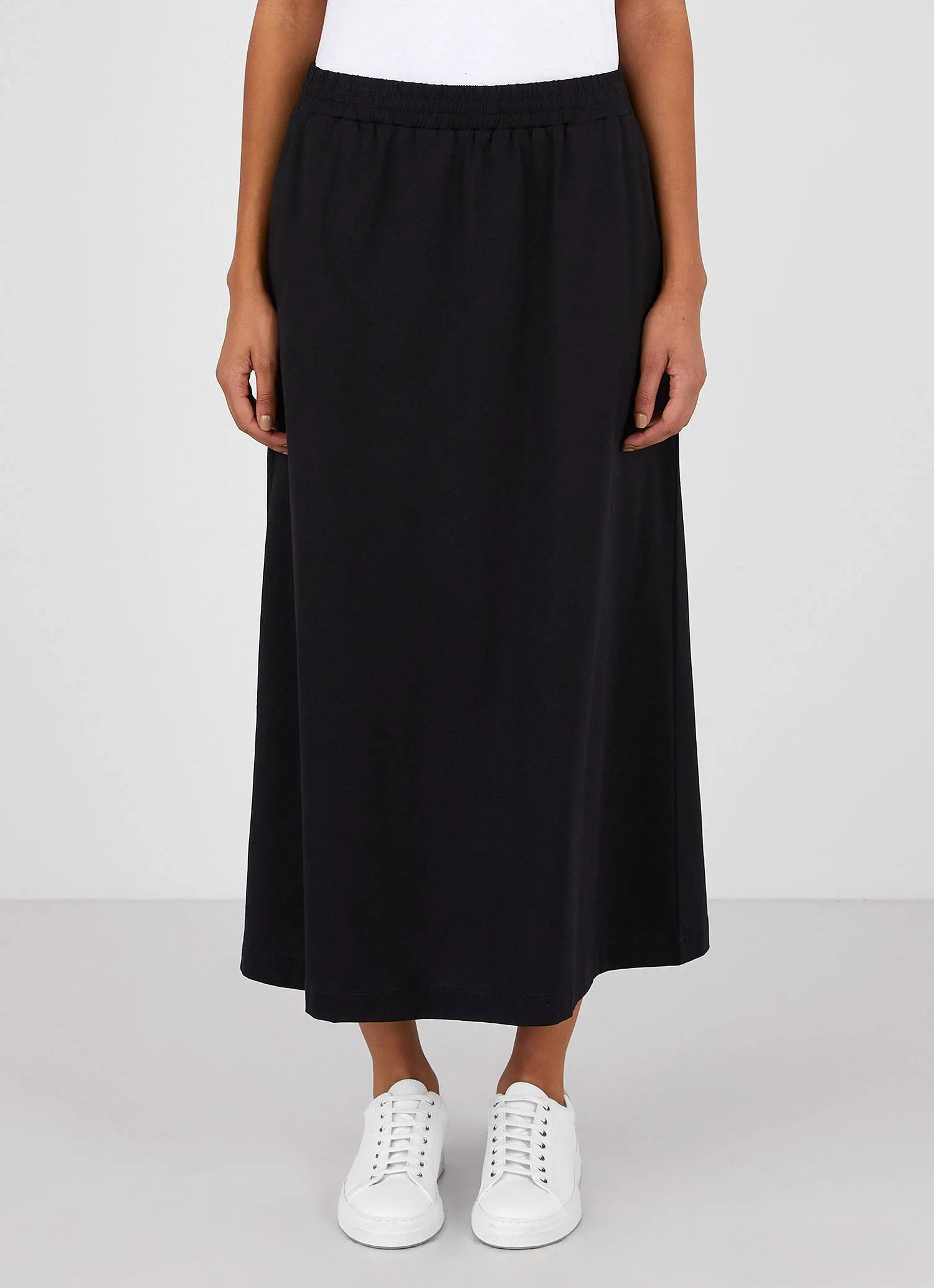 Women's Drawstring Skirt in Black sold by Sunspel