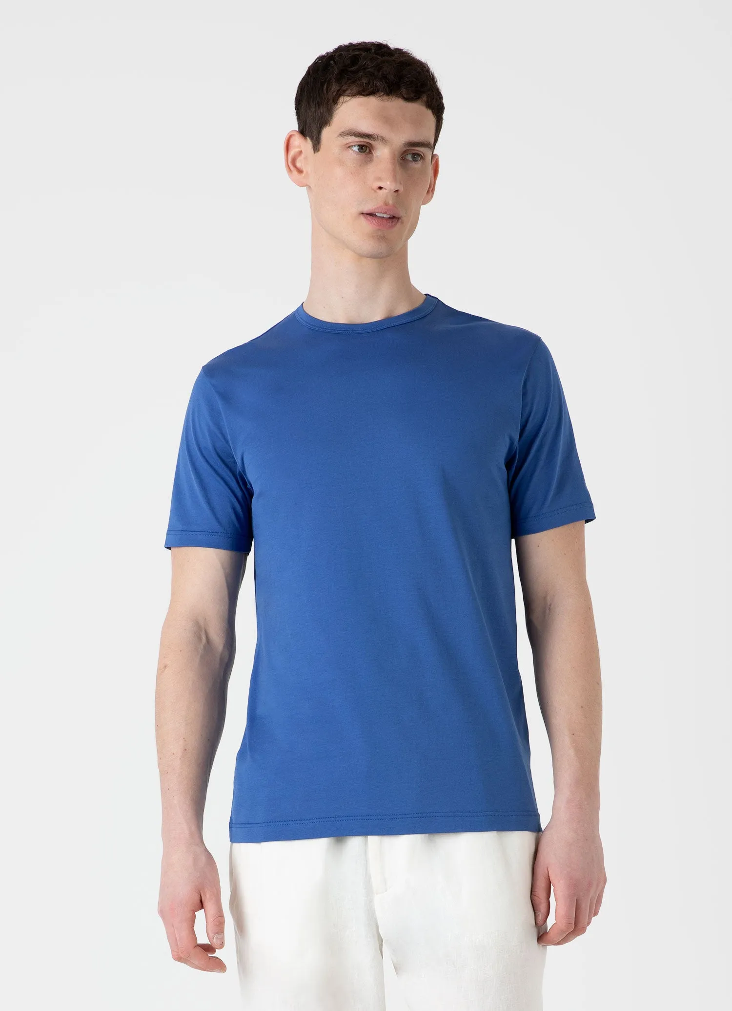 Men's Classic T-shirt in French Blue sold by Sunspel product image thumbnail 2