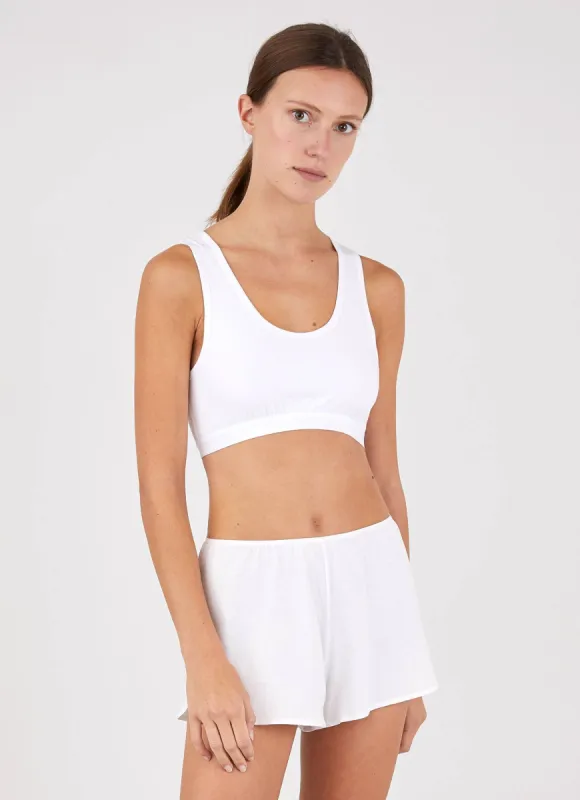Women's Crop Top in White sold by Sunspel