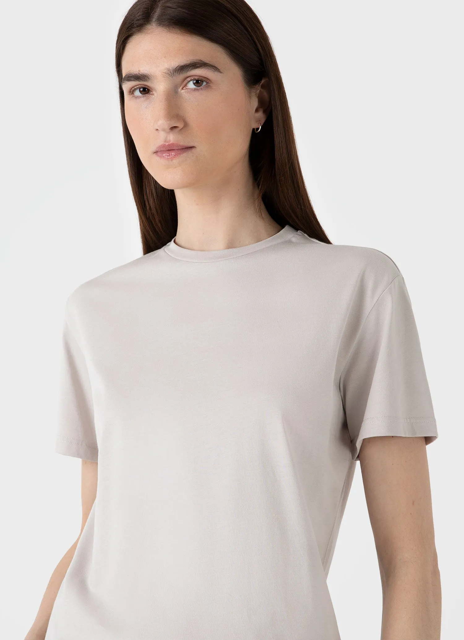 Women's Boy Fit T-shirt in Putty sold by Sunspel product image thumbnail 4
