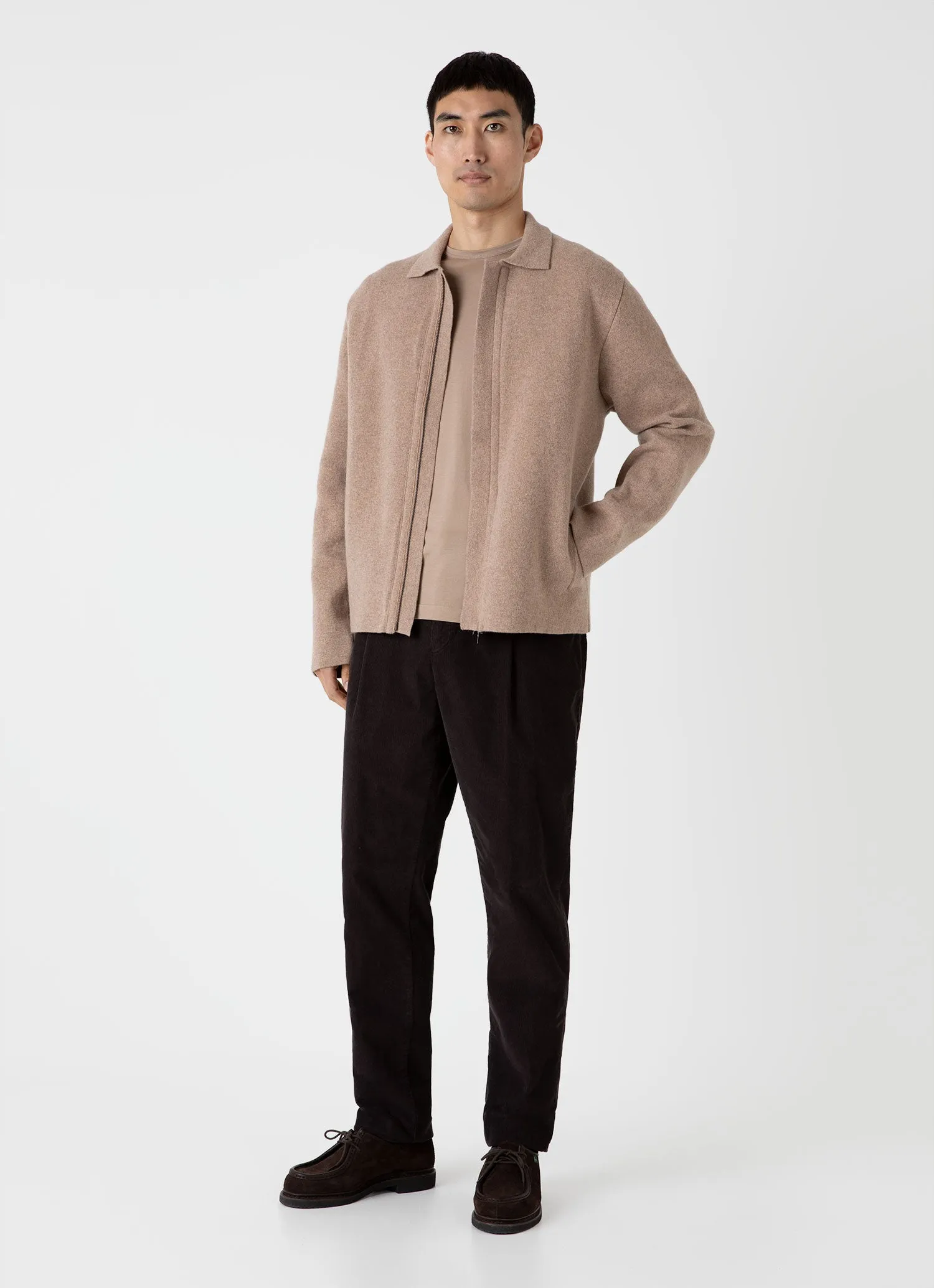 Men's Classic T-shirt in Sandstone sold by Sunspel product image thumbnail 3