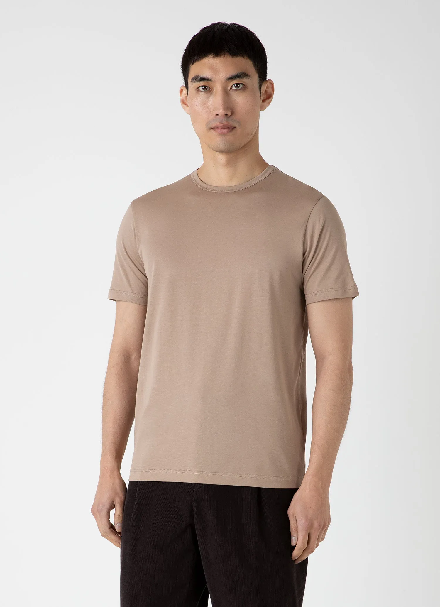 Men's Classic T-shirt in Sandstone sold by Sunspel product image thumbnail 2