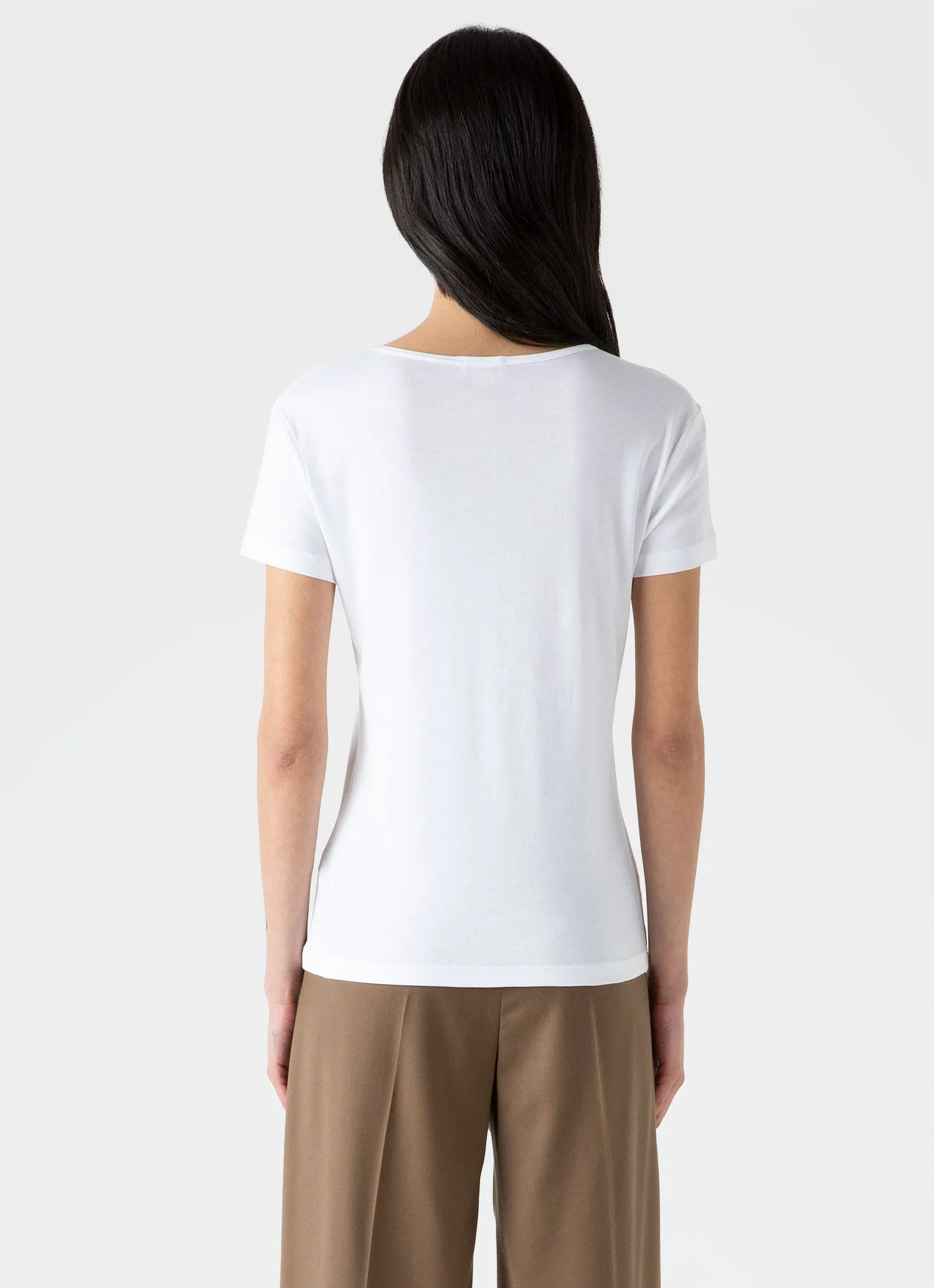 Women's Sea Island Cotton T-shirt in White sold by Sunspel product image thumbnail 4
