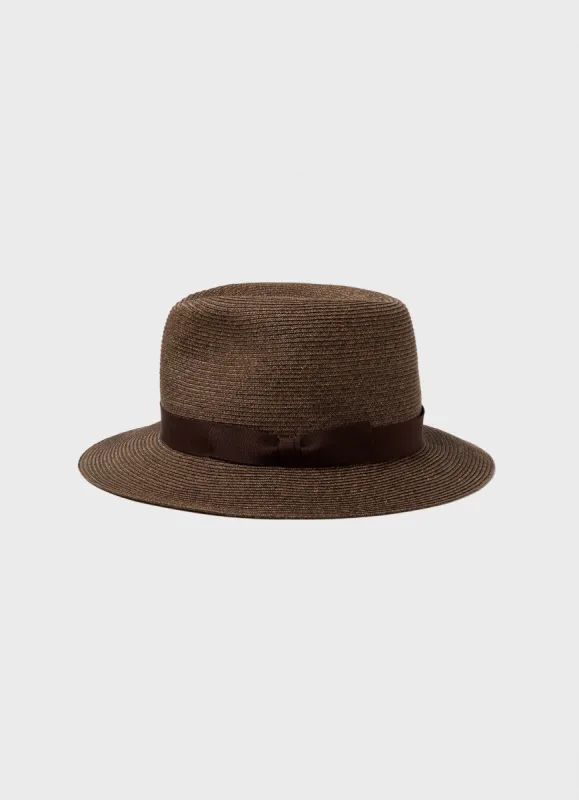 Men's Kijima Takayuki Paper Hat in Brown sold by Sunspel