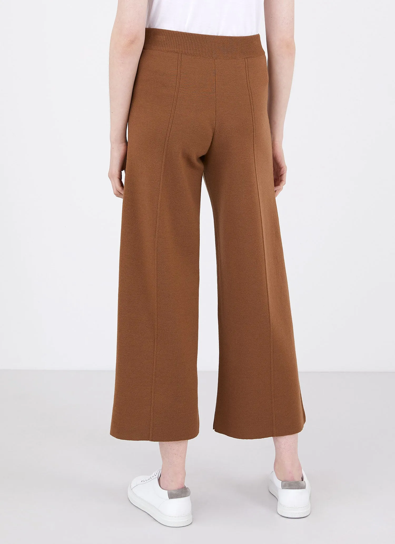 Women's Merino Wide Leg Trouser in Mushroom sold by Sunspel product image thumbnail 2