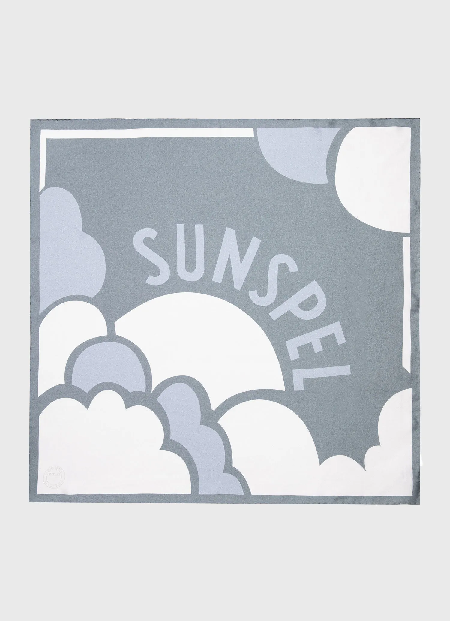 Women's Silk Scarf in Smoke Green Archive Print sold by Sunspel