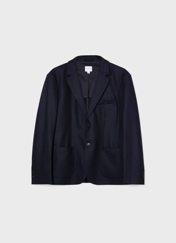 Men's Wool Blazer in Navy sold by Sunspel