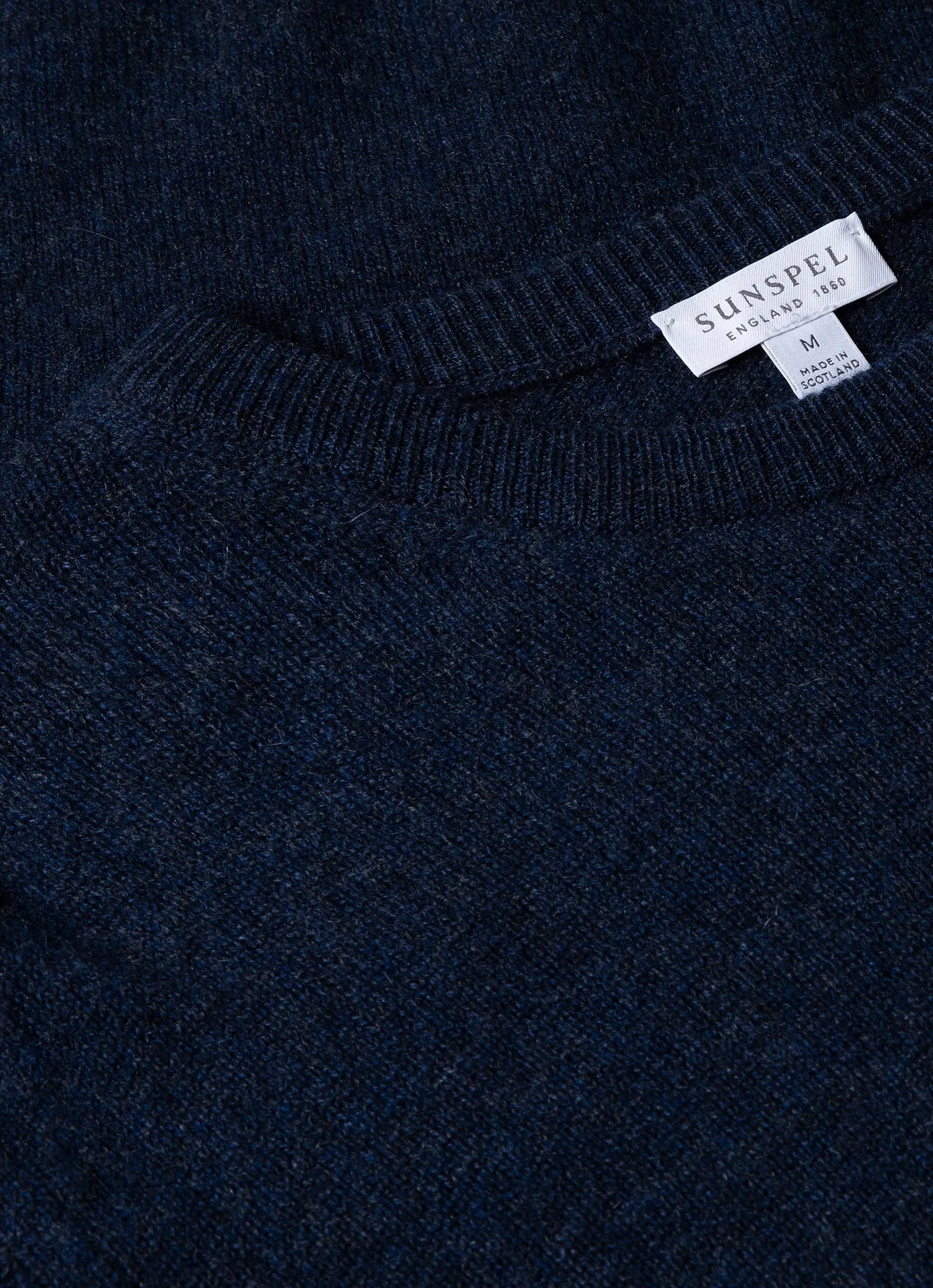 Men's Cashmere Crew Neck Jumper in Navy Melange sold by Sunspel product image thumbnail 4