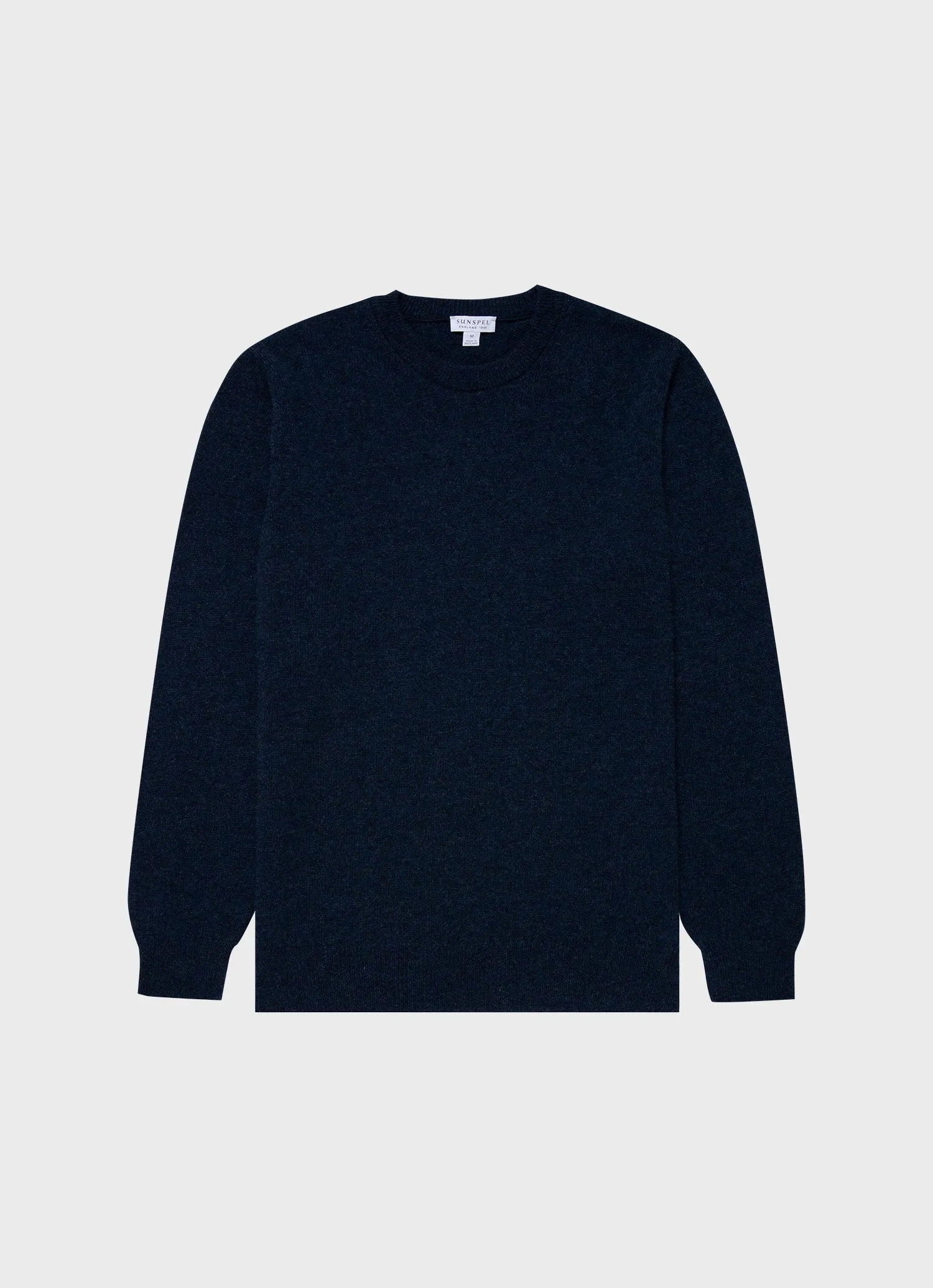 Men's Cashmere Crew Neck Jumper in Navy Melange sold by Sunspel