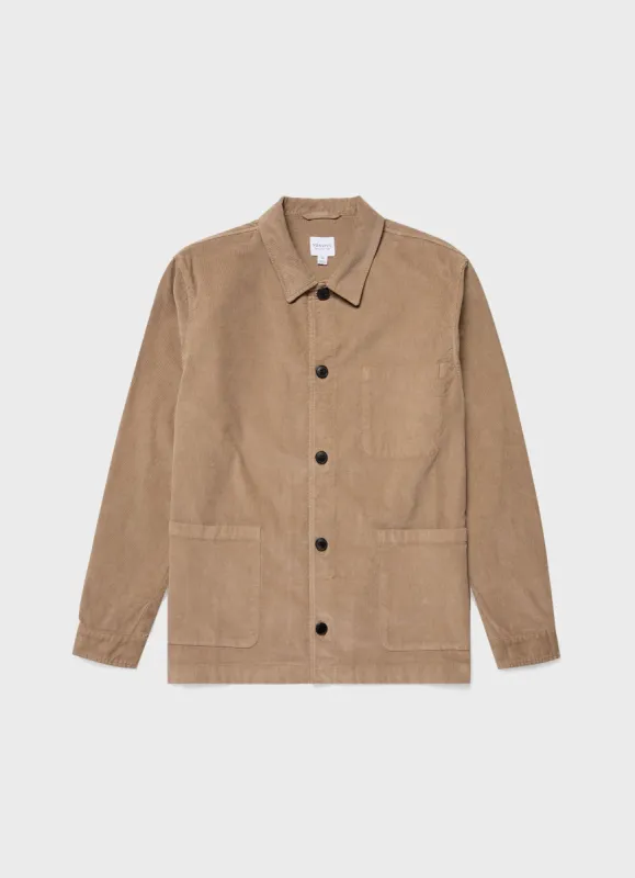 Men's Corduroy Twin Pocket Jacket in Stone sold by Sunspel