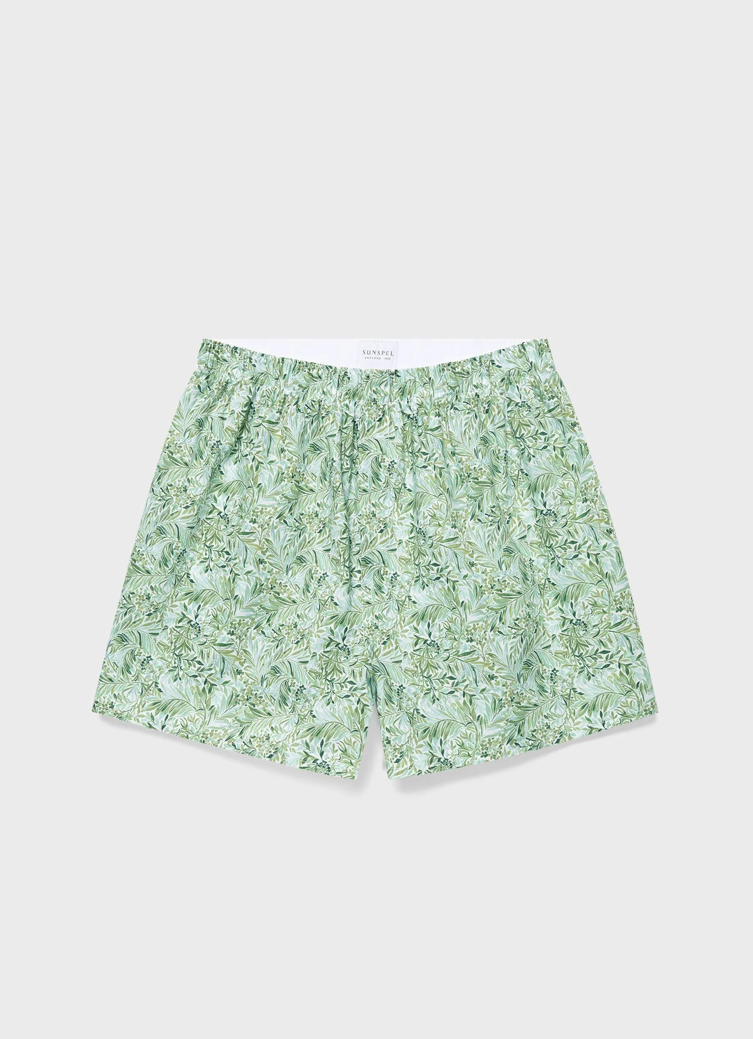 Men's Classic Boxer Shorts in Liberty Fabric in Green Garden sold by Sunspel