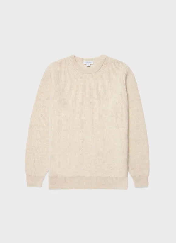 Men's Luxury British Wool Jumper in Natural Ecru sold by Sunspel