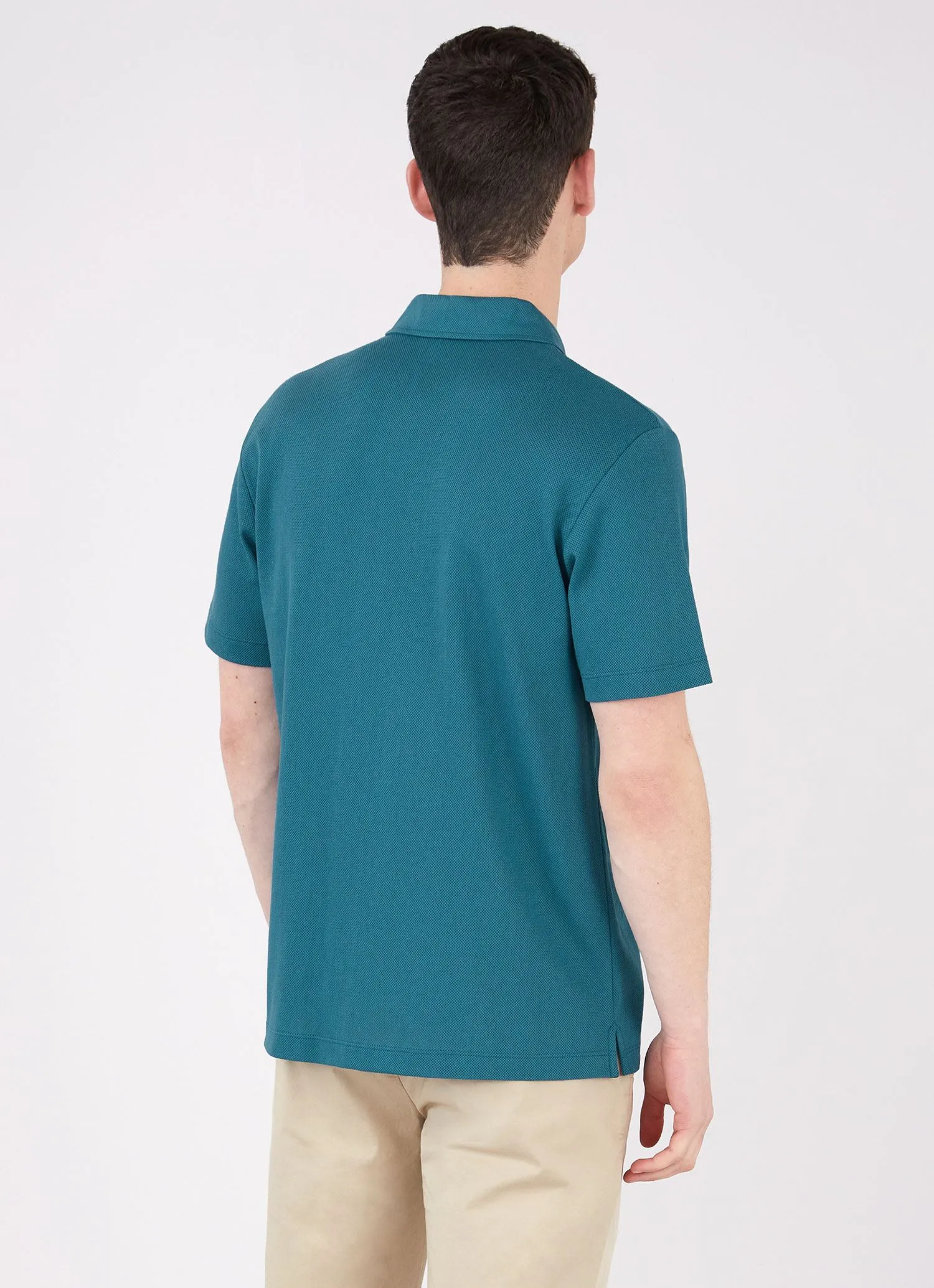 Men's Riviera Camp Collar Shirt in Lagoon Blue sold by Sunspel product image thumbnail 3