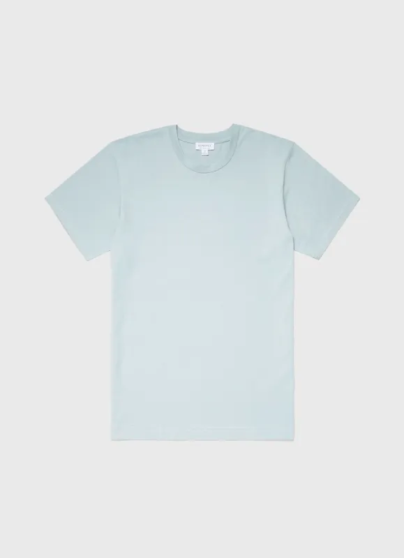 Men's Riviera Midweight T-shirt in Blue Sage sold by Sunspel